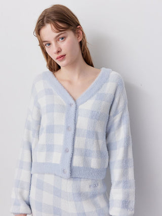 Checkered Cardigan & Long Pants Set