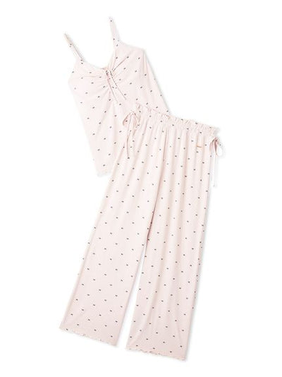 Cool Rayon Ribbon Camisole & Pants Set gelato pique