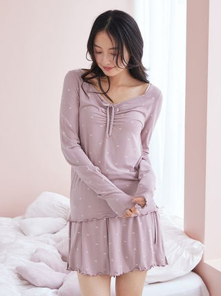 Cool Rayon Ribbon Long-sleeved T-shirt & Shorts Set - view 16