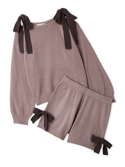 Airy Moco Ribbon Pullover & Shorts Set gelato pique