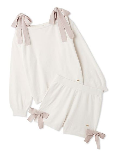 Airy Moco Ribbon Pullover & Shorts Set gelato pique
