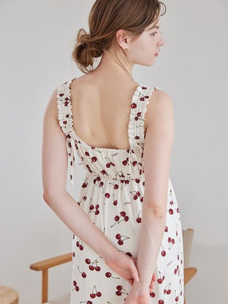 Cool Rayon Cherry Dress With Built-in Cup
