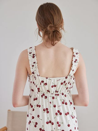 Cool Rayon Cherry Dress With Built-in Cup