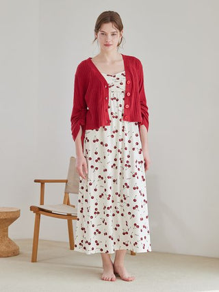 Cool Rayon Cherry Dress With Built-in Cup