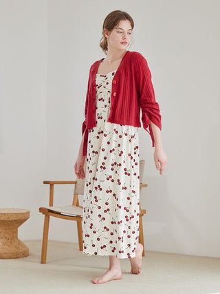 Cool Rayon Cherry Dress With Built-in Cup