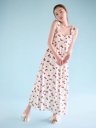 Cool Rayon Cherry Dress With Built-in Cup