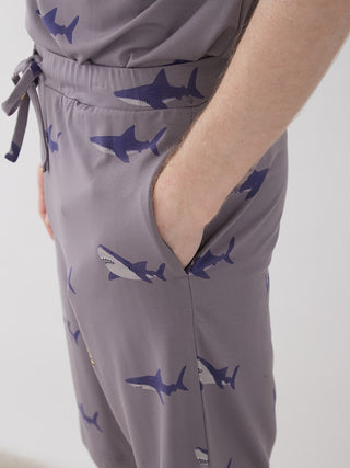COOL Men's Shark Pattern Half Pants- Mens Loungewear Bottoms at Gelato Pique USA