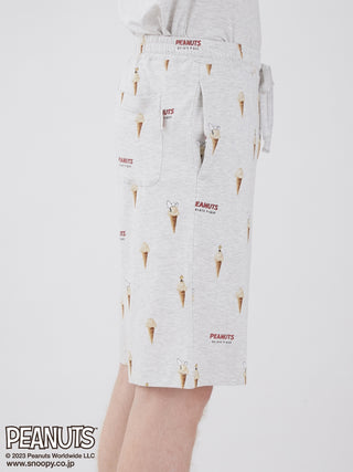 Gelato Pique and PEANUTS have collaborated to create a line of Loungewear Shorts for men, featuring print designs of gelato and peanuts for a cozy hangout vibe. Side View