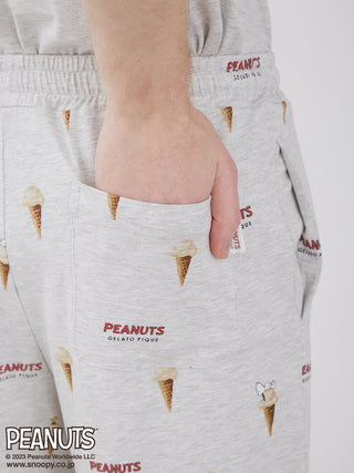 Gelato Pique and PEANUTS have collaborated to create a line of Loungewear Shorts for men, featuring print designs of gelato and peanuts for a cozy hangout vibe. Back pockets, 