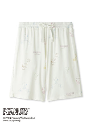 PEANUTS MENS Printed Pajama Shorts in OFF WHITE, Men's Loungewear Shorts at Gelato Pique USA.