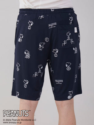 PEANUTS MENS Printed Pajama Shorts in NAVY, Men's Loungewear Shorts at Gelato Pique USA.