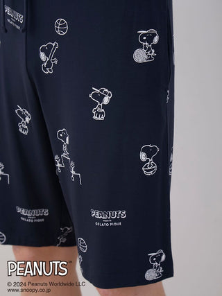 PEANUTS MENS Printed Pajama Shorts in NAVY, Men's Loungewear Shorts at Gelato Pique USA.