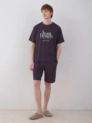 COOL MEN'S Rayon Logo Pajama Shorts in DARK GRAY, Men's Loungewear Shorts at Gelato Pique USA.