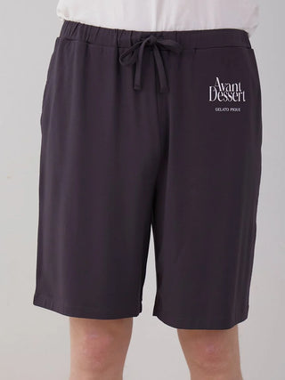 COOL MEN'S Rayon Logo Pajama Shorts in DARK GRAY, Men's Loungewear Shorts at Gelato Pique USA.