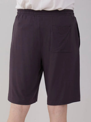 MEN'S Rayon Logo Motif Lounge Shorts in DARK GRAY, Men's Loungewear Shorts at Gelato Pique USA.