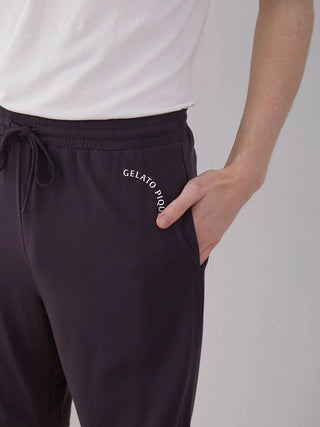 MEN'S Rayon Logo Motif Lounge Shorts in DARK GRAY, Men's Loungewear Shorts at Gelato Pique USA.