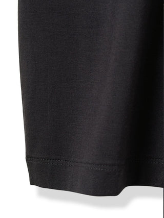 Close-up of black men's rayon lounge shorts showing soft and breathable fabric, ideal for comfort and casual wear.