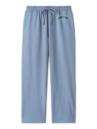 Men's lounge pants with star pattern by Gelato Pique, featuring a soft blue fabric and relaxed fit. Perfect for comfort and style.