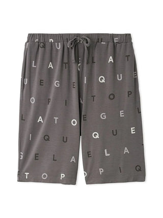 Gelato Pique USA rayon logo motif men's lounge shorts, premium loungewear and sleepwear, stylish cooling comfort with branding.
