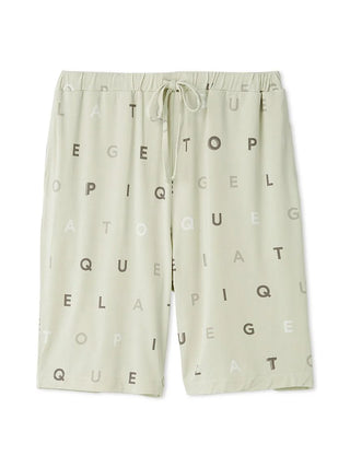 Men's lounge shorts with Gelato Pique USA logo pattern, premium loungewear and sleepwear, rayon fabric, calm color design.