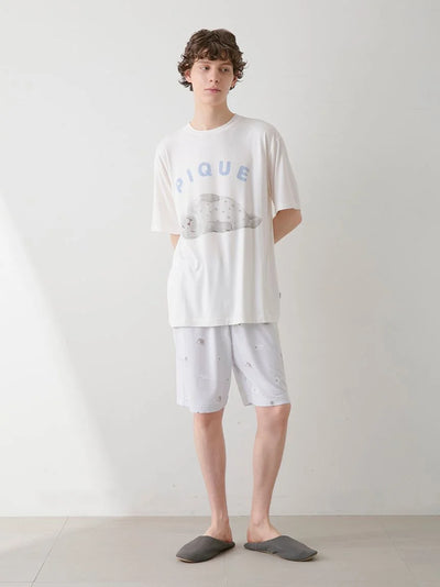 Men's Seal Print Lounge Shorts gelato pique