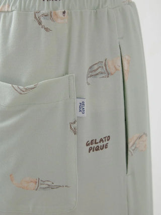 Mens Sleeping Cat Rayon All-over Print Pants