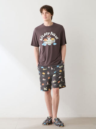 [Hirano Toshiyuki] Men's Cool Rayon Plane Dog Printed Shorts - view 5