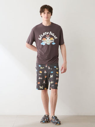[Hirano Toshiyuki] Men's Cool Rayon Plane Dog Printed Shorts - view 6