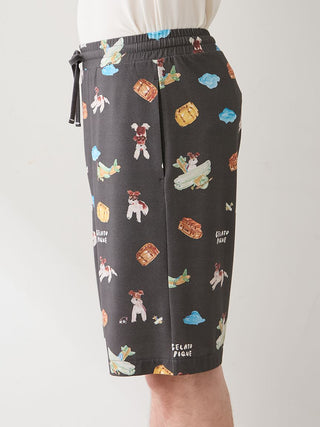 [Hirano Toshiyuki] Men's Cool Rayon Plane Dog Printed Shorts - view 9