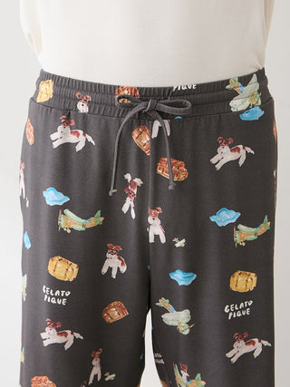 [Hirano Toshiyuki] Men's Cool Rayon Plane Dog Printed Shorts - view 10