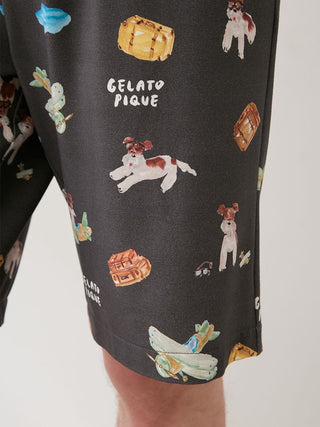 [Hirano Toshiyuki] Men's Cool Rayon Plane Dog Printed Shorts - view 14
