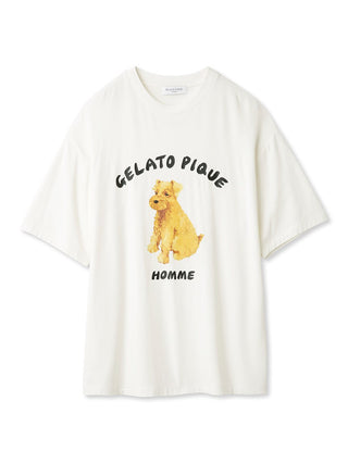 Men's Rayon Schnauzer Motif T-shirt - Gelato Pique