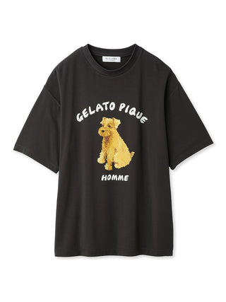 Men's Rayon Schnauzer Motif T-shirt - Gelato Pique