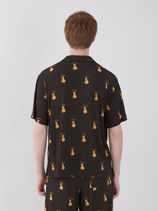 Men's Rayon Schnauzer Pattern Shirt