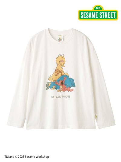 [SESAME STREET][MENS] Printed Long Sleeve Lounge T-shirt gelato pique