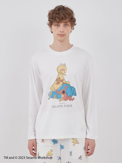 [SESAME STREET][MENS] Printed Long Sleeve Lounge T-shirt gelato pique