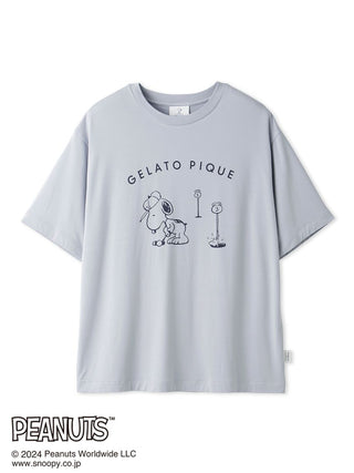 PEANUTS MENS One-Point Loungewear T Shirt in SAX, Men's Loungewear Tops, T-shirt , Tank Top at Gelato Pique USA.