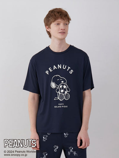 PEANUTS MENS One-Point Loungewear T-Shirt gelato pique