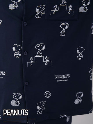 PEANUTS MENS Printed Pajama Shirt in NAVY, Men's Loungewear Shirt Sleepwear Shirt, Lounge Set at Gelato Pique USA.