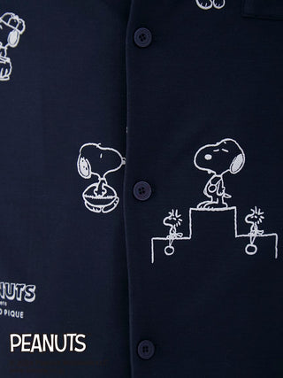 PEANUTS MENS Printed Pajama Shirt in NAVY, Men's Loungewear Shirt Sleepwear Shirt, Lounge Set at Gelato Pique USA.