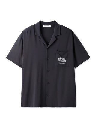 COOL MEN'S Rayon Logo Pajama Sleep Shirt in DARK GRAY, Men's Loungewear Shirt Sleepwear Shirt, Lounge Set at Gelato Pique USA.