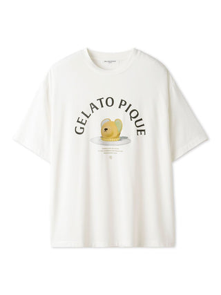 MEN'S Rayon Bear Cake Motif Lounge T-shirt in OFF WHITE, Men's Loungewear Tops, T-shirt , Tank Top at Gelato Pique USA.