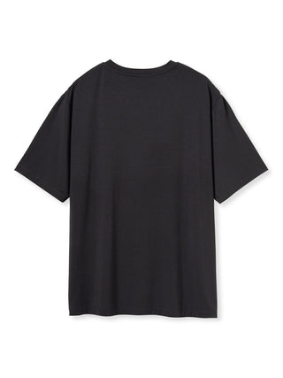 Men's black rayon relaxed fit t-shirt back view, offering cool comfort and effortless style from Gelato Pique.