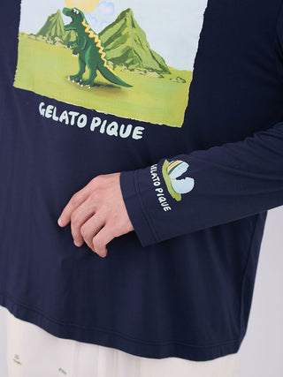 MEN'S Dinosaur One-point Long Sleeve T-shirt