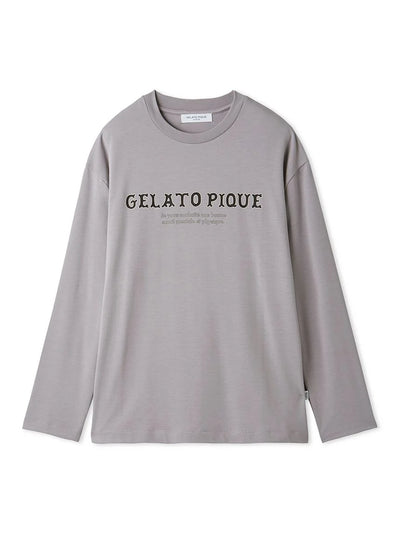 MEN'S Rayon Inlay Message Logo Long Sleeve T-shirt gelato pique