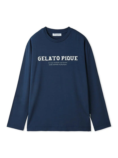 MEN'S Rayon Inlay Message Logo Long Sleeve T-shirt gelato pique