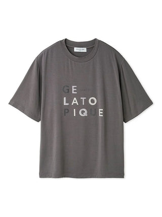 Gelato Pique USA Rayon Logo Motif Men's T-Shirt in gray, premium loungewear and sleepwear, featuring a soft rayon fabric with logo design.