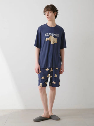 MEN's Cool-Touch Bear One-point T-shirt & Shorts Set
