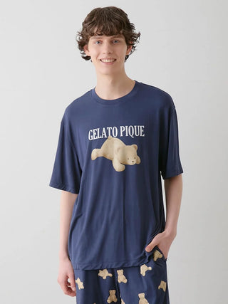 MEN's Cool-Touch Bear One-point T-shirt & Shorts Set