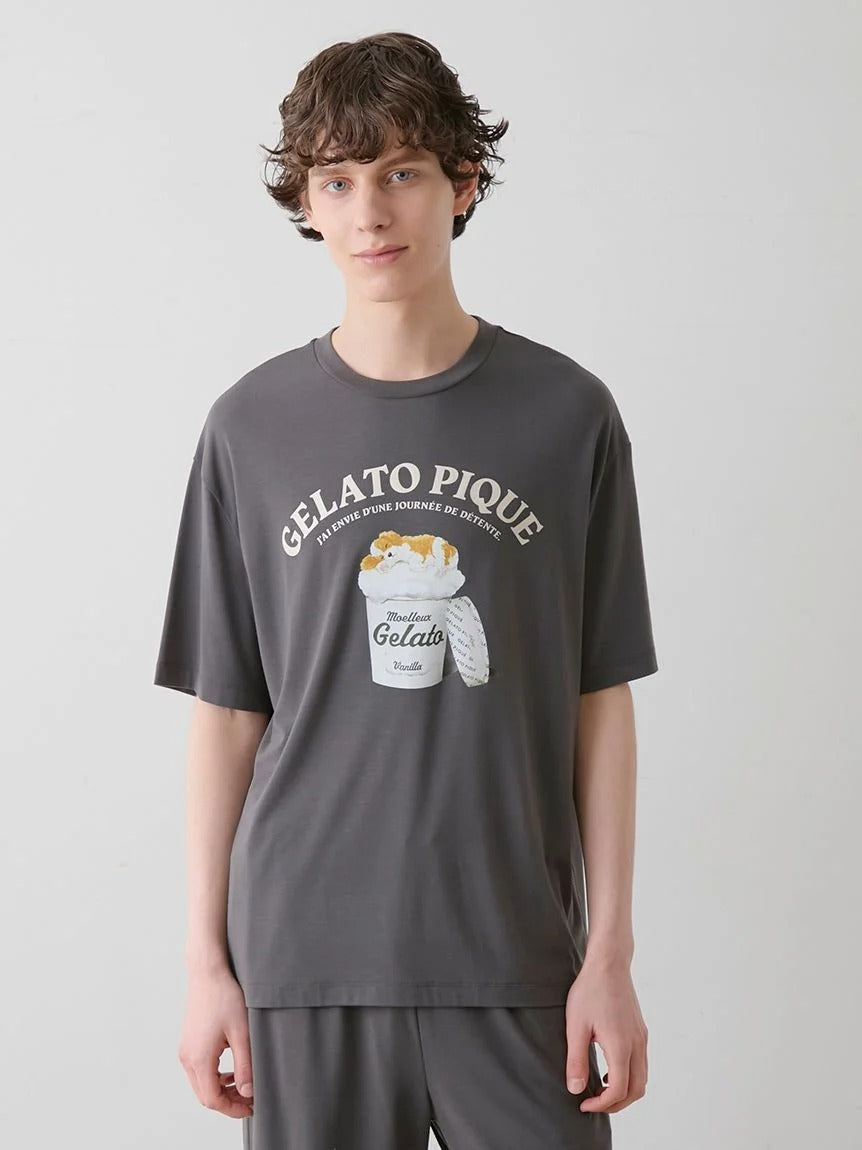 MEN's Cool-Touch Rayon Sleeping Dog T-Shirt & Shorts Set